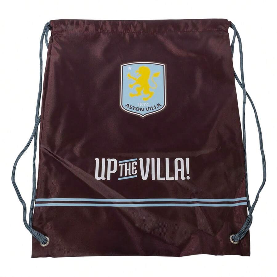 Aston Villa FC Up The Villa Drawstring Bag - Brown/Blue/Yellow - View 1