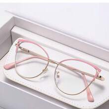 1pc Metal Round Cat Eye Frame Indoor Computer Reading Outdoor Photochromic Spring Temple Fashion Women Fashion Glasses - Lenses / Photochromic Lenses - View 20