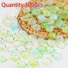 100pcs Acrylic Dual-Color Gold Foil Flower Beads, Acrylic Loose Beads For Jewelry Making - Two-tone Flower Bead - View 9