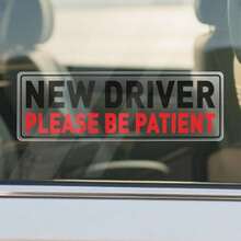 New Driver Stickers 12 * 4 Inches Internal Use Please Be Patient Student Driver Cling Driving Gifts Warning Keep Distance Sign For Car Vehicle Windows Door Decals 4 Pack - Red - View 6
