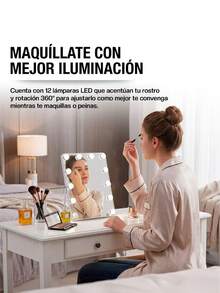 Redlemon LED Makeup Mirror With USB-C Connection (31x26 Cm) - White - View 3