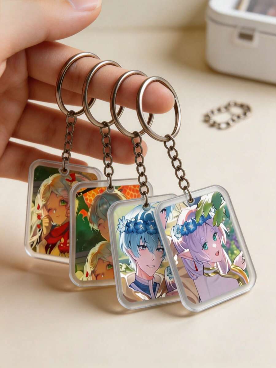 4/2/1 Set "Beyond Journey's End" Anime Double-Sided Keychain Pendant, Cute Anime Keychain, Packaging Decoration, Perfect Gift For Anime Fans - ZSDFLL07 - View 1