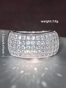 1pc Elegant Cubic Zirconia Ring For Women, Wedding Engagement Party Jewelry, Valentine's Day Gift - 1# - View 10