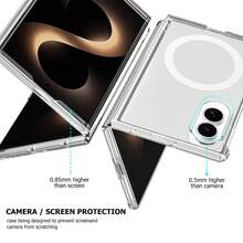 Transparent Magnetic Phone Case, Compatible With MagSafe, Spring Magnetic Hinge Protection, Strong Magnetic Ultra-Thin 360° Protective Phone Cover, Compatible With Samsung Galaxy Z Fold8, Z Fold 8 Ultra, Z Fold 7, Z Fold 6, Z Fold 5 - Clear - View 9