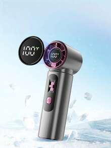 YITUMU [2026升級版]便攜式手持電風扇帶數位顯示器,超緊湊1-100檔變速渦輪製冷風扇,1800毫安時可充電電池-夏季女士男士出行必備 - 2026 Mini Beast (Extreme Wind) - 查看 14