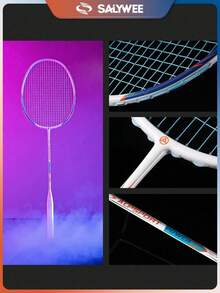 Full Carbon Badminton Racket - Lightweight, 10U, Shock Absorption Frame, Fast Attack, Default 28 Lbs, Free Accessory - Professional Stylish Racket For Competitive Play, High Performance, Durable Sports Equipment For Professional Athletes - Multicolor - View 9
