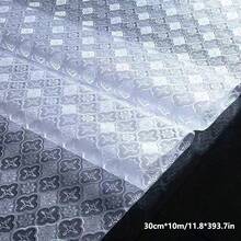 1 Roll Vintage Geometric Pattern Glass Film, Privacy Window Film, Glass Window Film, Reusable Non-Adhesive Glass Decorative Film For Home And Office Decor - Clear - View 20