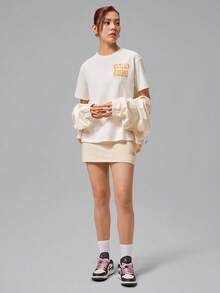 Jordan SKORT SET AS W J BRK FEM Wanita Skort Olahraga Rajut IM7382-272 - Dusty Pink - View 6