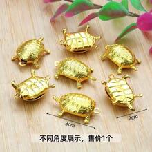 1pc Cross-Border Pure Brass Longevity Turtle Desktop Ornament, Auspicious Turtle Copper Carving Craft, Cultural Collectible Tea Pet Decor - Gold - View 5