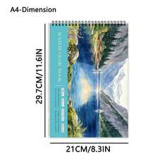 A4 Coil Watercolor Notebook, 300gsm Heavy Art Paper, Sketch Drawing Pad, Back To School Stationery, Ideal Art Gift For Students & Artists,1pc - Multicolor - View 2