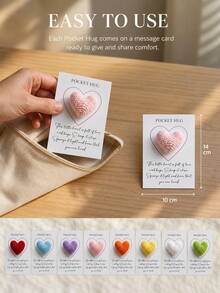 Customized Text Pocket Embrace Card, Crochet Heart-Shaped Pattern, Personalized Small Pocket Embrace Gift, Hand-Woven Heart-Shaped Commemorative Card, A Gift To Encourage And Comfort Friends. - Multicolor - View 5
