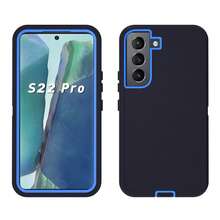 Durable Shockproof Protective Case For Phones - Black/Blue, Heavy-Duty Dual-LayercShock-Absorbing Protective Shell, With Port Dust-Proof And Scratch-Resistant, Compatible With IPhone Series, Unisex, Everyday Use - Black Blue - View 77