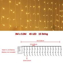 1pc Christmas Home Decor Icicle LED String Lights, Battery Powered Fairy Lights, Holiday Decoration, Christmas Lighting, Indoor/Outdoor Eaves Decor - Battery-operated Icicle Lights - View 13