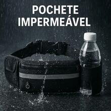 Kit 2 Pochetes Esportiva Impermeável Celular Acessórios Academia Treino Corrida Caminhada Moderna Bolsa Transversal Cintura Moda Blogueira - Preto - Visão 3