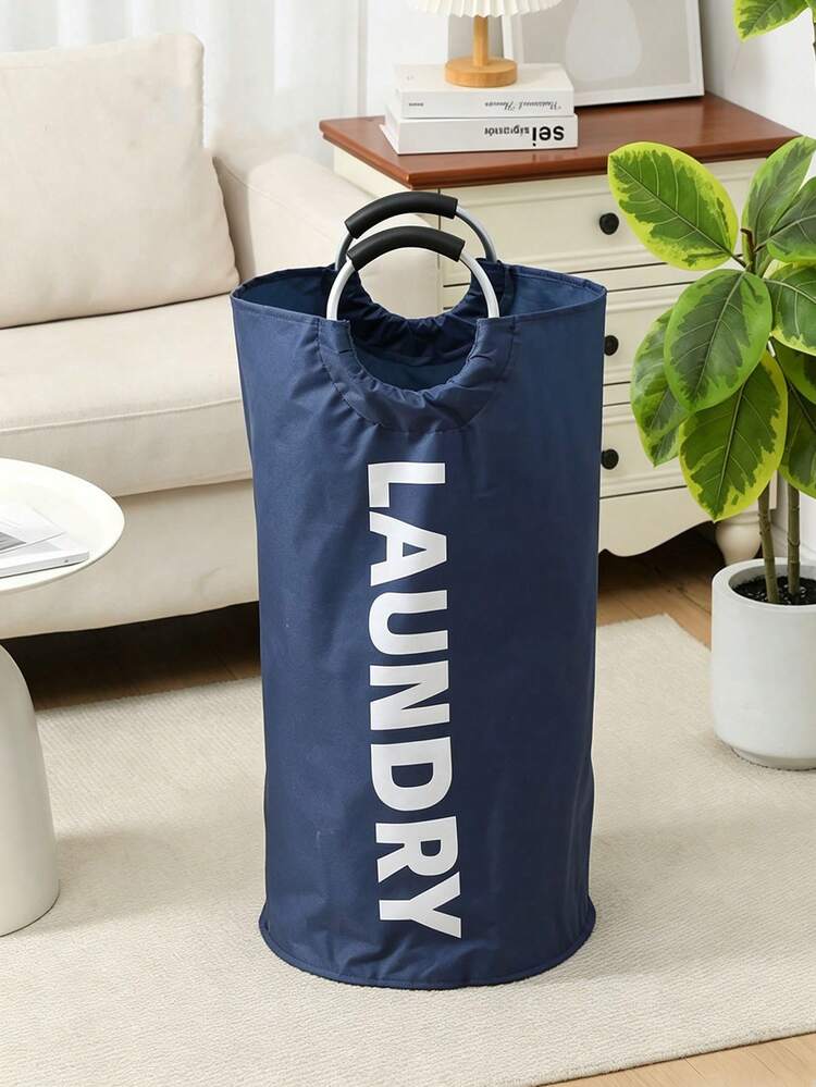 1件裝 90L 特大號高品質洗衣籃，附軟墊手柄－布製洗衣籃，超大容量洗衣籃袋，適合各種房間類型，休閒風衣物收納盒，洗衣配件 - 彩色 - 查看 9
