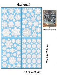 New 9pcs Christmas Window Stickers Set, Includes Clock, Snowman, Snow House, Christmas Tree And Decorative Glass Stickers, Suitable For Window Display, Patterns Include Snowman, Snowflake, Christmas Tree And Castle - Multi-color - View 10