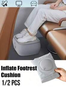 1/2PCS Inflatable Footrest, Inflatable Seat Cushion, Quick Inflation Travel Footrest, No Pump Required, Portable And Foldable, Suitable For Airplane, Concert, Camping, Fishing And Other Scenarios - Multicolor - View 3