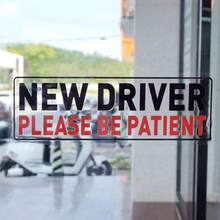 New Driver Stickers 12 * 4 Inches Internal Use Please Be Patient Student Driver Cling Driving Gifts Warning Keep Distance Sign For Car Vehicle Windows Door Decals 4 Pack - Red - View 5