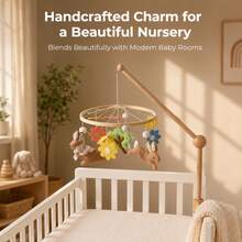 1 buah Mainan Gantung Tempat Tidur Bayi Bentuk Jamur, Wortel, dan Kelinci, Mainan Gantung Hewan Bebek dari Kain Felt Lembut, Mainan Gantung Sensorik Visual untuk Kamar Bayi, Hadiah Baptisan Bayi Baru Lahir - Hijau - View 8