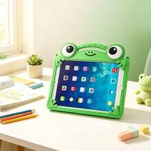 Lolla 1pc Cute Frog Silicone Protective Case Compatible With Ipad 7/8/9 Tablet Shell 2022 Apple Air 5/4/3 9th Gen 10.2 Pro 11 Full Coverage 2025 New Air 6/A7/8/9/11/() Pad SE 11 Inch/ Matepad SE 11 Inch - Green - View 3