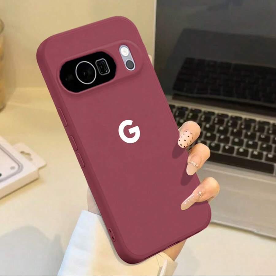 Velvet Texture Protective Phone Case For Pixel 6, 7, 7a, 8, 8a, 8 Pro, 9, 9a, 9 Pro XL, 10, 10a, 10 Pro XL - Camellia Red - View 1