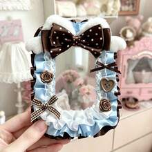 1pc Handmade Collectible Card Sleeve, 3-Inch Idol Card Storage Protector, Compatible With Instax, Anime Photo, Plush Ear Heart Lace Button Polka Dot Bow Ruffle Card Holder, Lolita Card Frame, Transparent PVC Scratch-Resistant Dust-Proof Protective Shell - A - View 20