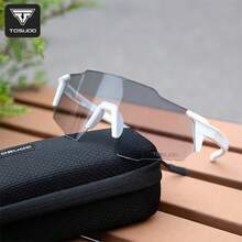 TOSUOD Cycling Glasses Photochromic Day & Night Use Bicycle Glasses Running Sports Glasses Light Gray Semi-Transparent Lenses - Multicolor - View 12