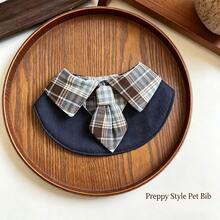 1pc College Style Bow Tie Pet Bib, Gentleman Style Neck Scarf, Cute Dress-Up Drool Bib, Suitable For Small To Medium Dogs And Cats - Navy Blue - View 9