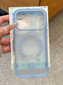 1pc Matte Magnetic Non-Slip 3D Dot Matrix Semi-Transparent Phone Case, Compatible With IPhone 18 17 Pro Max 16 15 14 13 12 11 Pro Max, Full Coverage Buttons Transparent Color Wireless Charging Phone Case - Sky Blue - View 2