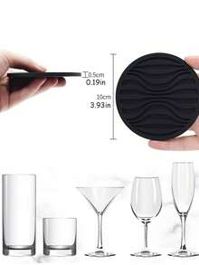 1pc Round Silicone Coaster, Non-Slip Wavy Design, Minimalist Style, Creative Drainage And Heat Insulation Pad For Coffee Cups And Water Cups - Multicolor - View 2