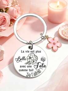5PCS I Love You Aunt Portable Memorial Pendant, Creative Heartfelt Birthday Gift For Aunt - Silver - View 4