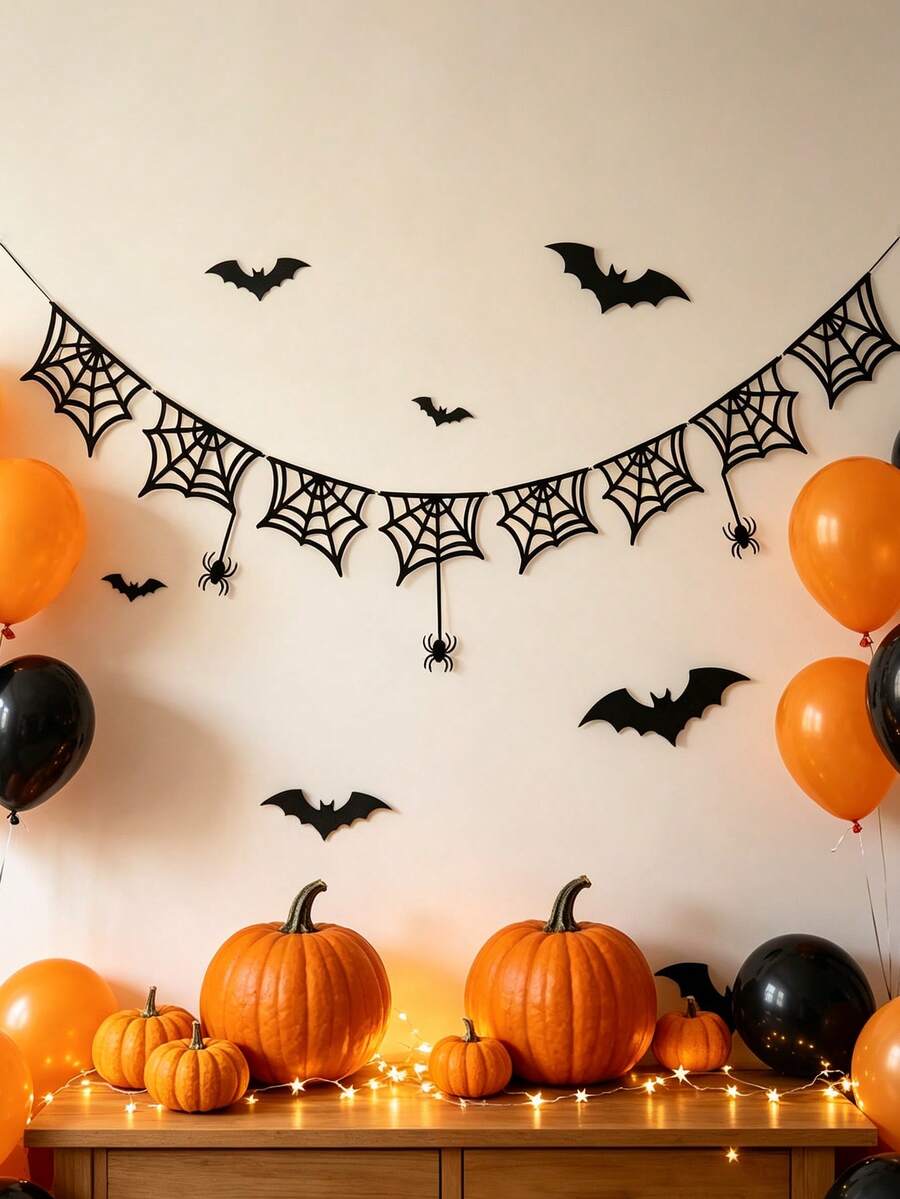 1 cái băng rôn trang trí mạng nhện Halloween, thiết kế mạng nhện, phù hợp trang trí Halloween, trang trí nhà cửa, phòng ngủ, tường, lò sưởi và làm phông nền chụp ảnh - Một kích cỡ phù hợp cho tất cả - Xem 1