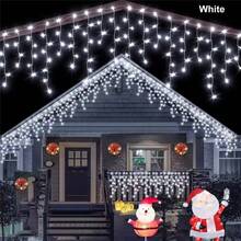 Christmas LED Fairy Waterfall Lights, Battery Powered, 8 Lighting Modes, Window Icicle Lights, New Year Party, Wedding, Bedroom, Living Room, Atmosphere Hanging Decoration Lights - Battery-operated Icicle String Lights - View 12