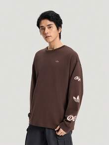 Adidas Originals Men's Long Sleeve Knit Collarless T-Shirt TKR5045 - Brown - View 1