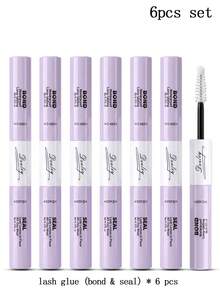Desliy 6/5/4/3/2/1pc Lash Glue & Sealer 2-In-1 Eyelash Adhesive (Bonding & Sealing) Waterproof Quick Dry Strong Long-Lasting Invisible DIY Lash Extensions For Beginners - Mauve Purple - View 10