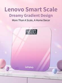 Lenovo 漸層粉紫色高美感充電式精準體重計，家用成人男女減重健康稱重工具 - 查看 1