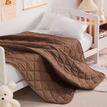 1PC Comforter, Lightweight And Warm Solid Color Quilte - Coffee Brown - View 2