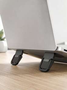 2 piezas Soporte plegable para portátil, elevador portátil invisible mini, soporte compacto para computadora para disipación de calor, soporte ergonómico para portátil para accesorios de oficina de escritorio - Multicolor - Ver 6
