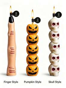 Halloween Pumpkin Candle, Atmospheric Skeleton Finger Candle, Colorful Smokeless Candle, Holiday Decoration, Candle - Fantasy Creative Decor, Home Decor, Suitable For Party, Home And Living Room, Halloween And Christmas Gift - Multicolor - View 4
