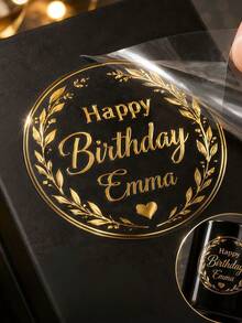 5/10/30/60/100pcs, Custom 3D Gold Metal Transfer Stickers, Personalized Logo Decals, For Birthday Gift Box, Favor Packaging Bags,Leather Wallets, Clear Glass Cups, Birthday Favor, Customizable Brand Label Decals, Custom Branding Stickers. - Multicolor - View 6