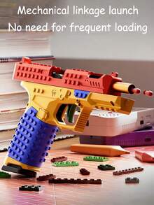 DIY Assembled Colorful G17 Toy Gun With Magazine, Shell Ejection Function And Soft Bullet Launcher, Suitable For Children - Multicolor - View 5