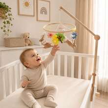 1 buah Mainan Gantung Tempat Tidur Bayi Bentuk Jamur, Wortel, dan Kelinci, Mainan Gantung Hewan Bebek dari Kain Felt Lembut, Mainan Gantung Sensorik Visual untuk Kamar Bayi, Hadiah Baptisan Bayi Baru Lahir - Hijau - View 5