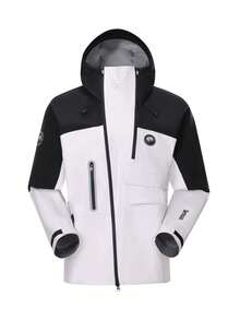 CAMEL CROWN Women's Hardshell Jacket Waterproof Windproof Rain Jacket, Lightweight Hooded Outdoor Shell Coat For Hiking, Camping, Trekking And Skiing - Yadan White Phantom Black - View 3