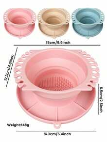 1pc Foldable Silicone Makeup Brush Cleaning & Drying Rack, Brush Cleaner, Portable Wash Mat Storage Tray With Textured Base, Suitable For Makeup Brushes And Art Brushes, Ideal For Travel And Studio Use - Various - View 10