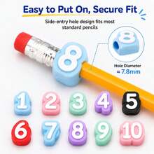 30pcs/Set Numbered Pencil Caps, 1-30 Reusable Classroom Pencil Labels, Teacher Pencil Tracking Markers, Suitable For Stationery Stores And School Management, Blue, 1-30 Numbered - Multiple Styles - View 4