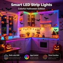 Smart LED Light Strip For Bedroom And Gaming Room, Extra Long 2 Rolls, RGB Color Changing, APP Remote Control, Music Sync, Cuttable USB LED Light, Room Decor TV Backlight, Halloween Gift - Mini White - View 5