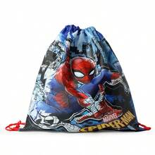 Mesuca Sports Drawstring Ball Storage Bag Marvel Official Licensed Spider-Man Cartoon Print Blue Black Red Thickened Waterproof Wear-Resistant Large Capacity Drawstring Backpack 1pc - Multicolor - View 7