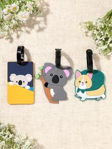 3pcs Fashionable Minimalist Premium Letter Travel Luggage Quick Identification Tags, Minimalist Fashion Letter Pattern Luggage Tags, Lightweight Suitcase Tags, Travel Accessories, Luggage Identification Tags, Airplane Boarding Pass, Travel Carry Identification Tags - Multicolor - View 1