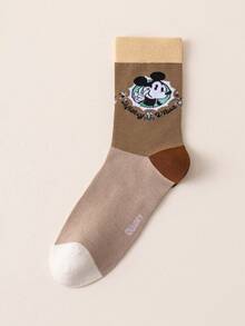 1/5/10 Pairs Disney Men's Mid-Calf Socks, Maillard Color Palette Mickey Mouse, Autumn/Winter Christmas Fun Socks - Multicolor - View 13
