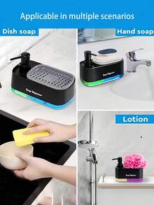 Dispenser Sabun/Sabun Cuci Piring 2-in-1 dengan Botol Pompa dan Tempat Spons, Dispenser Sabun Cuci Piring Multifungsi, Rak Penyimpanan Meja Kamar Mandi, Cocok untuk Dapur, Kamar Mandi, Aksesori Dekorasi Kamar Mandi, Dekorasi Kamar Mandi Rumah, Perlengkapan Perjalanan - MultiWarna - View 9